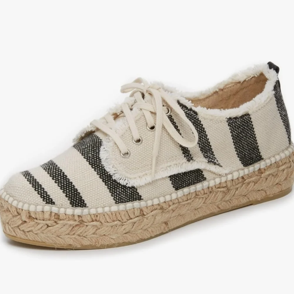 Loeffler Randall Alfie Striped Platform Espadrille Size 6/36